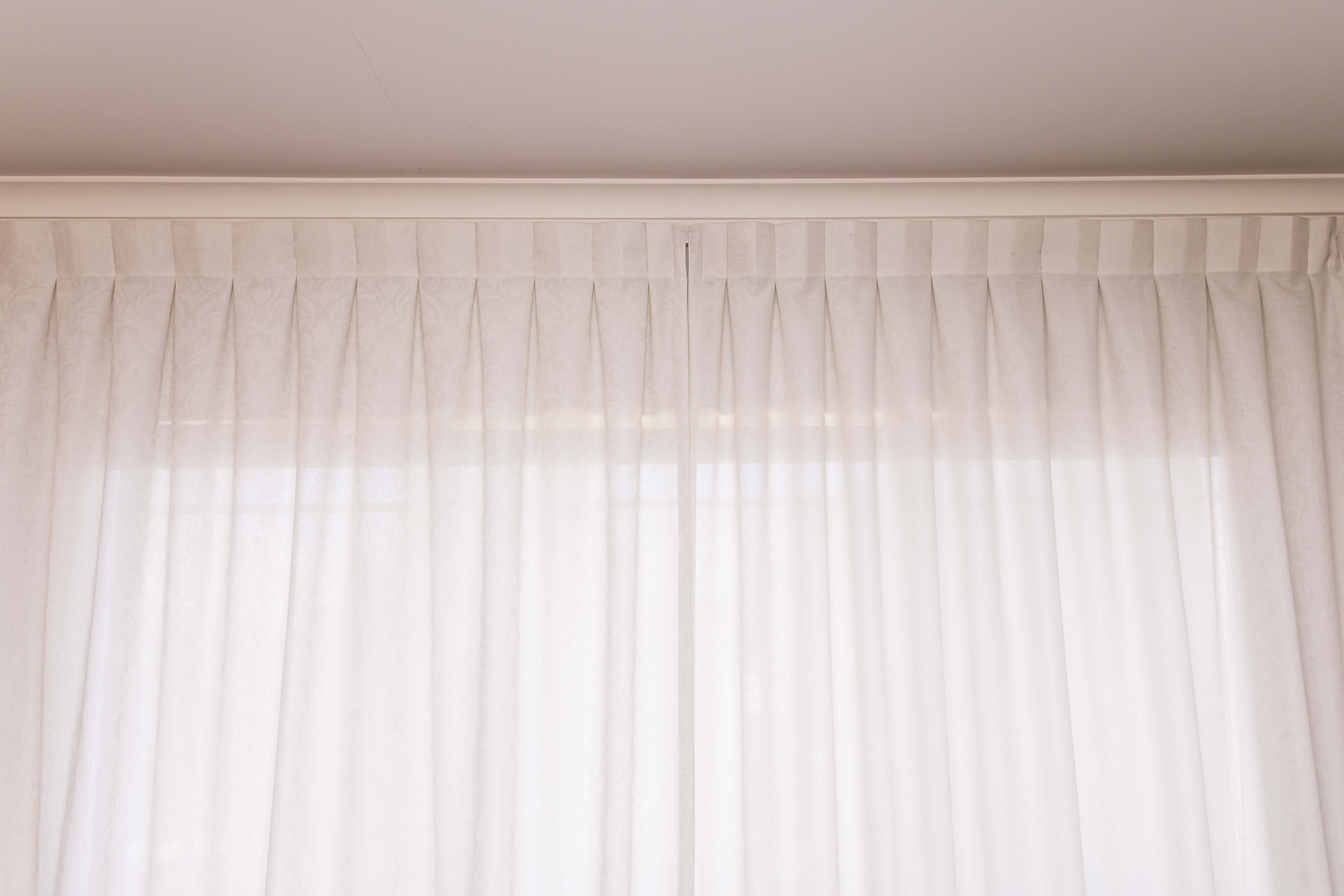 Inverted pleat curtains